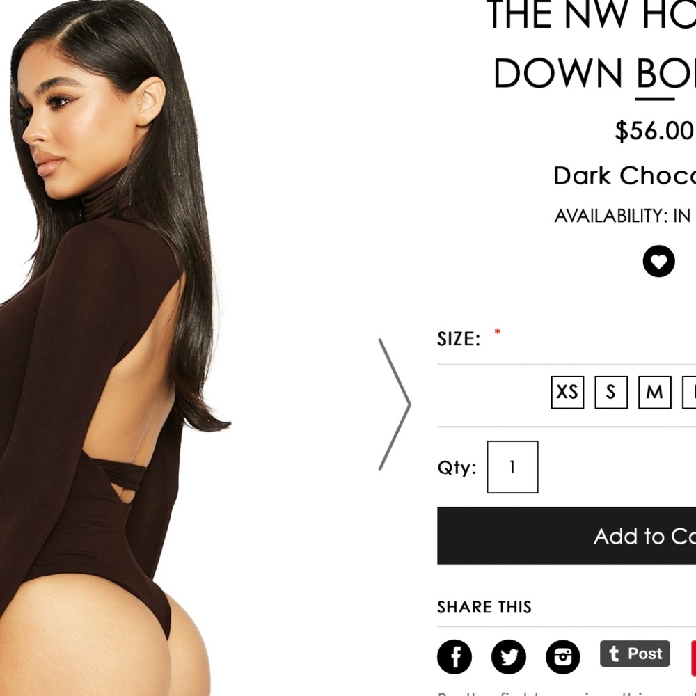 Naked Wardrobe Hold You Down Bodysuit (Small)